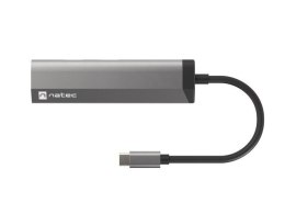 NATEC Stacja dokująca Multi Port Fowler Slim USB-C PD, 2x USB 3.0, HDMI 4K NMP-1984 Grafitowy USB-C