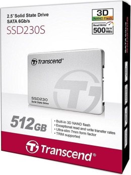 Dysk SSD TRANSCEND 230S 512GB SATA3 (2.5″ /512 GB /SATA III (6 Gb/s) /560MB/s /520MB/s)
