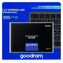 Dysk SSD GOODRAM SSDPR-CL100-120-G3 CL100 gen. 3 (2.5″ /120 GB /SATA III (6 Gb/s) /500MB/s /360MB/s)