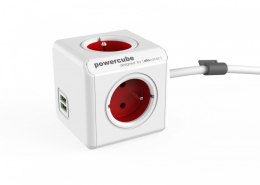 Listwa zasilająca ALLOCACOC PowerCube Extended 2402RD Extended USB 1,5M RED 2402 RD