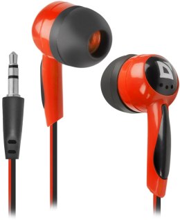 Słuchawki Douszne DEFENDER Basic 604 (1.1m /3.5 mm wtyk/Czarno-czerwony)
