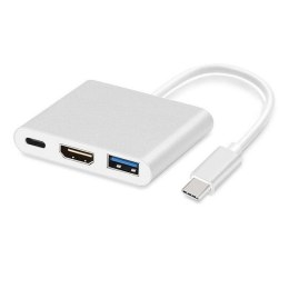 Adapter MACLEAN MCTV-840 USB-C - HDMI/USB-A/USB-C