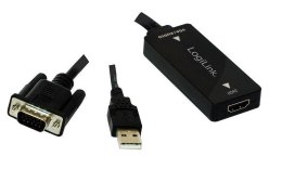 Adapter LOGILINK HDMI - VGA + Audio HDMI (wyjście) - VGA (wejście) + Audio CV0060