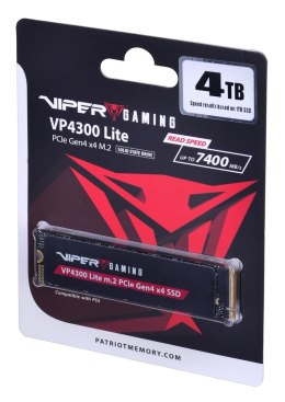 Dysk SSD PATRIOT Viper VP4300L NVMe 4TB Viper (M.2 2280″ /2 TB /PCIe NVMe /7400MB/s /6400MB/s)