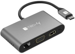 Adapter TECHLY IADAP USB31-DOCK3 USB-C - HDMI/VGA/RJ45/USB-C PD/USB-A/MicroSD/SD