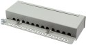 LOGILINK- Patchpanel kat. 6A, 12-portowy, ekranowany STP, szary