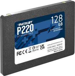 Dysk SSD PATRIOT P220S128G25 (2.5″ /128 GB /SATA III /550MB/s /480MB/s)