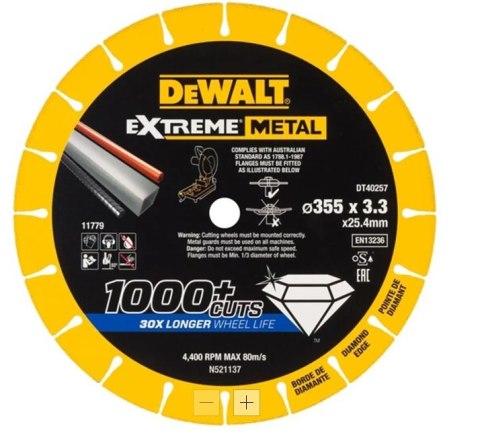 DEWALT TARCZA EXTREME METAL 355X25.4X3.3MM