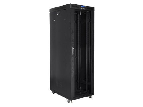 SZAFA INSTALACYJNA RACK STOJĄCA 19" 42U 800X1000 CZARNA DRZWI SZKLANE LCD LANBERG (FLAT PACK)