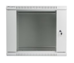 Szafa instalacyjna wisząca 19'' 9U 600X450mm szara (drzwi szklane)