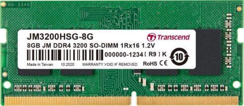 Pamięć TRANSCEND (SODIMM/DDR4/8 GB/3200MHz/1.2V/22CL/SINGLE)