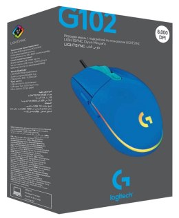 Mysz Przewodowa LOGITECH G102 Lightsync Niebieski