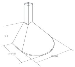 Okap kominowy AKPO WK-5 Rondo Turbo 50 Biały