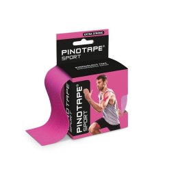 Taśma do kinesiotapingu Pinotape sport 5 cm różowa